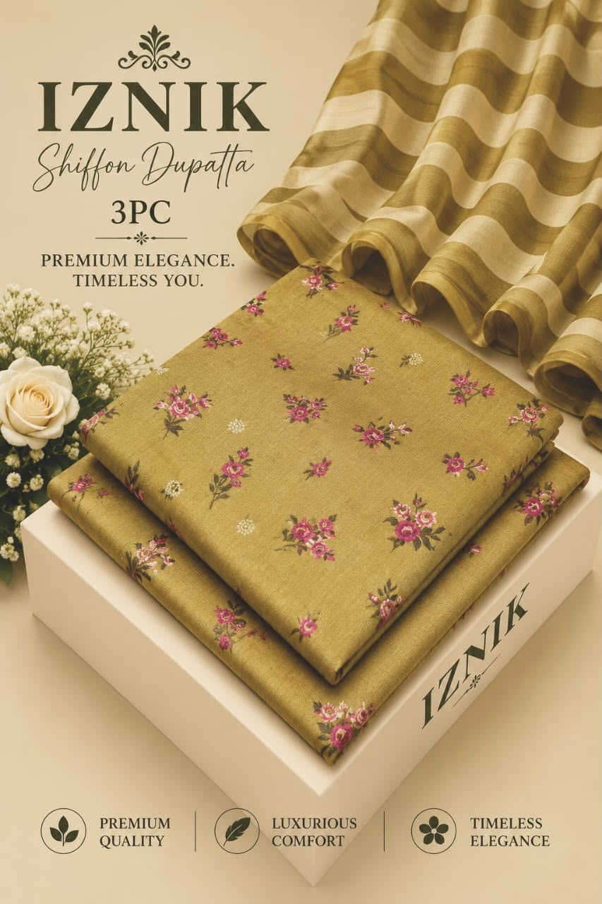 Lawn shafon dupatta 3pc